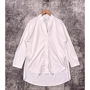 Aday Something Borrowed Shirt Large Womens White Tunic Top
